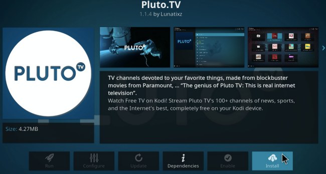 Pluto Tv Addon for Kodi to watch latest films online in HD
