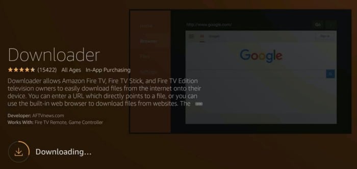 Download Downloader app- Kodi on FireStick TV