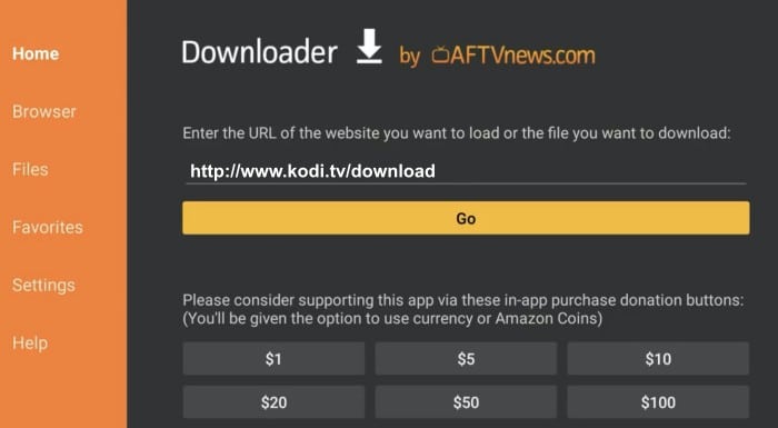 Enter kodi download source- Install Kodi on Amazon Fire TV