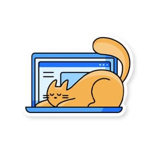 Cat sleeping on laptop WhatsApp emoji