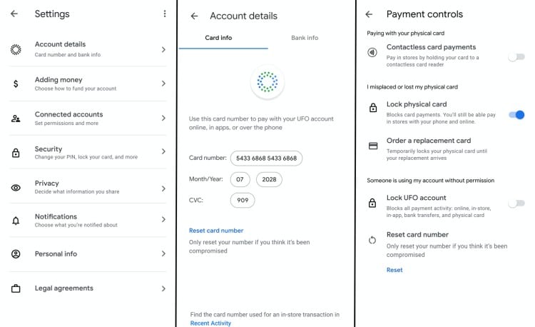 Google Card security features