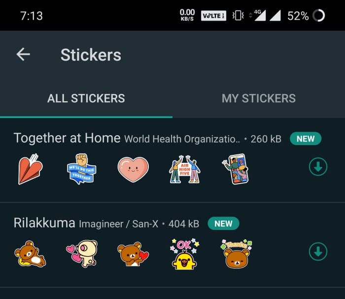WhatsApp sticker together at home  download