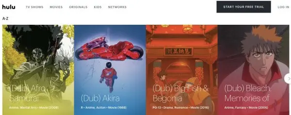 Hulu- anime free download website