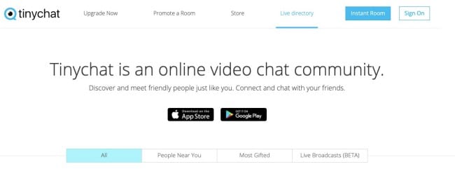 TinyChat- Free sites like Omegle for online video chats with strangers