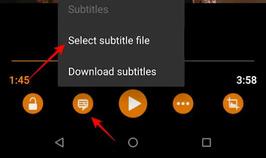 add subtitles to VLC media player on Android